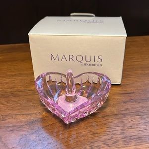 Marquis by Waterford Crystal Confetti Purple Ring Holder, heart shaped